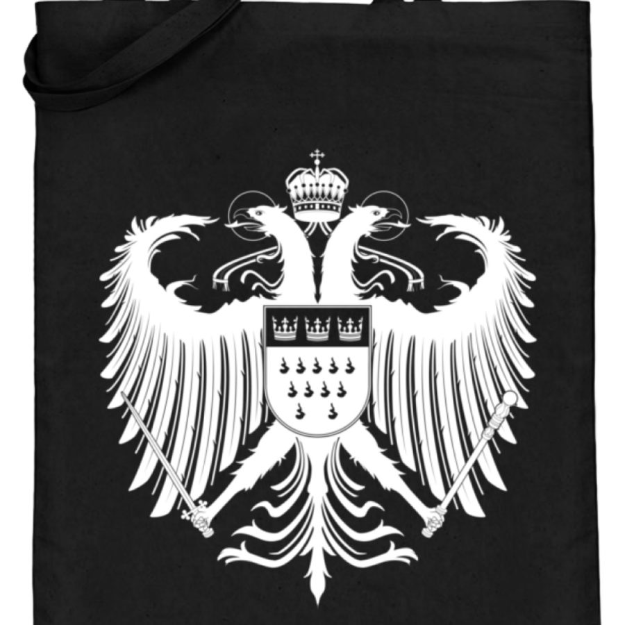 Kölner Wappen mit Adler in Weiß auf Baumwoll-Beutel – Bild 2