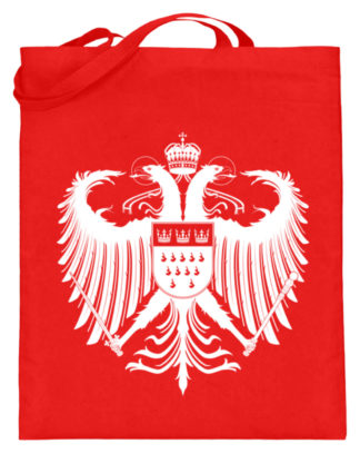 Kölner Wappen mit Adler in Weiß auf Baumwoll-Beutel