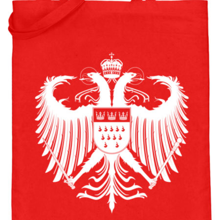Kölner Wappen mit Adler in Weiß auf Baumwoll-Beutel