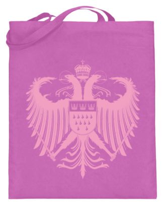 Kölner Wappen mit Adler in Rosa auf Baumwoll-Beutel