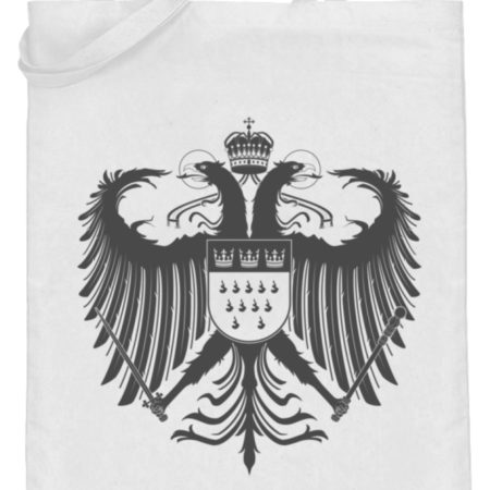 Kölner Wappen mit Adler in Dunkelgrau auf Baumwoll-Beutel