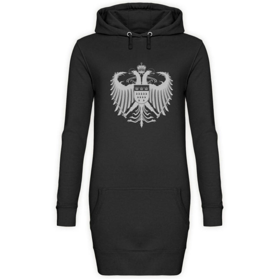 Kölner Wappen mit Adler in Hellgrau auf Hoodiekleid
