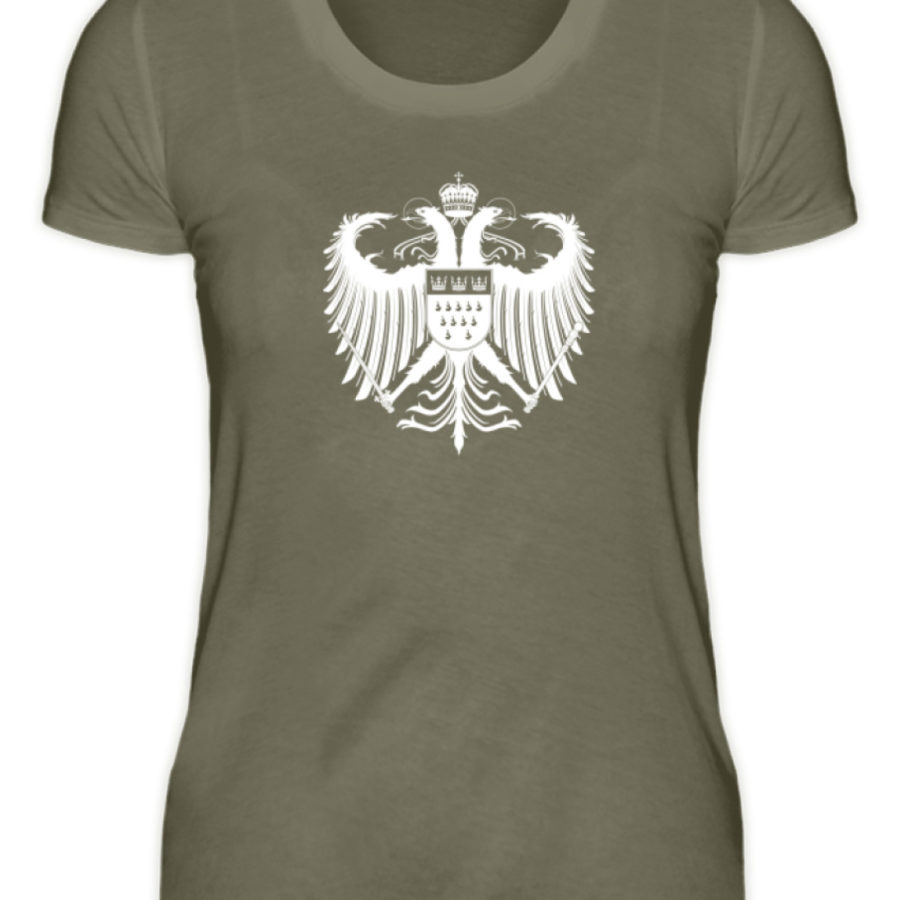 Kölner Wappen mit Adler in Weiß auf Damen T-Shirt (Premium) – Bild 3