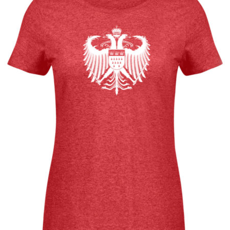 Kölner Wappen mit Adler in Weiß auf Damen Melange Shirt
