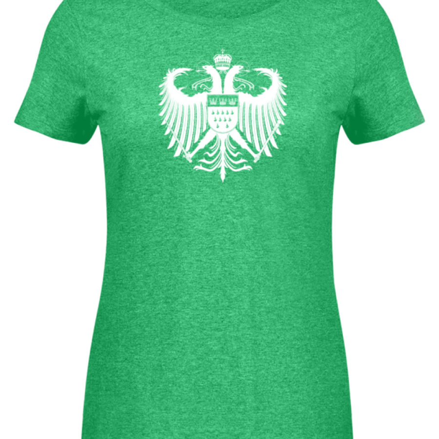 Kölner Wappen mit Adler in Weiß auf Damen Melange Shirt – Bild 7