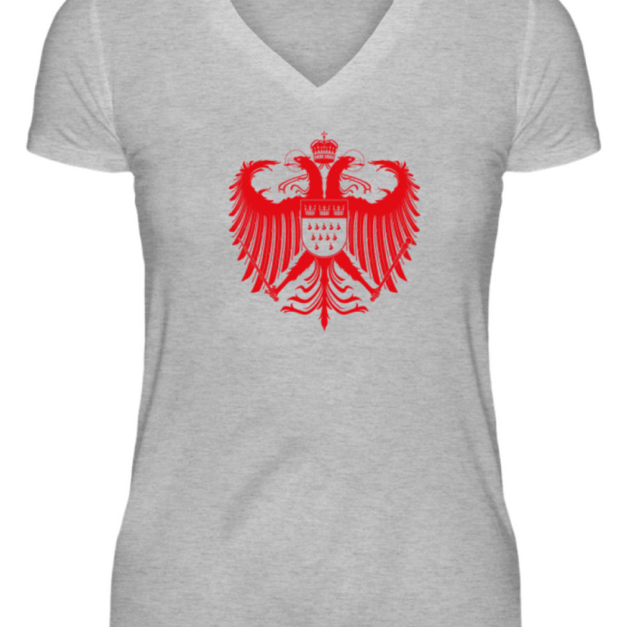 Kölner Wappen mit Adler in Rot auf weißem Damen T-Shirt - V-Ausschnitt – Bild 2