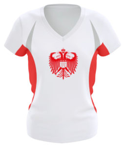 Kölner Wappen mit Adler in Rot auf Damen Sport- & Laufshirt