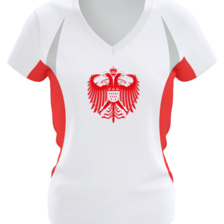 Kölner Wappen mit Adler in Rot auf Damen Sport- & Laufshirt