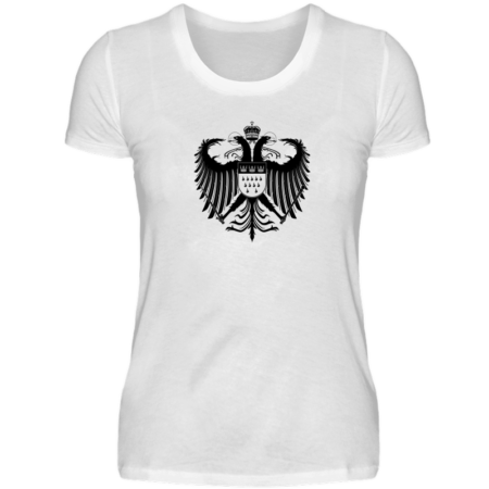 Kölner Wappen mit Adler in Schwarz auf Damen T-Shirt - Basic