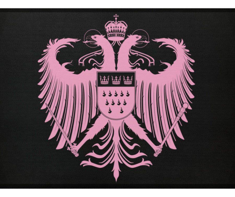 Kölner Wappen mit Adler in Rosa auf Fußmatte – Bild 4