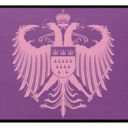 Kölner Wappen mit Adler in Rosa auf Fußmatte