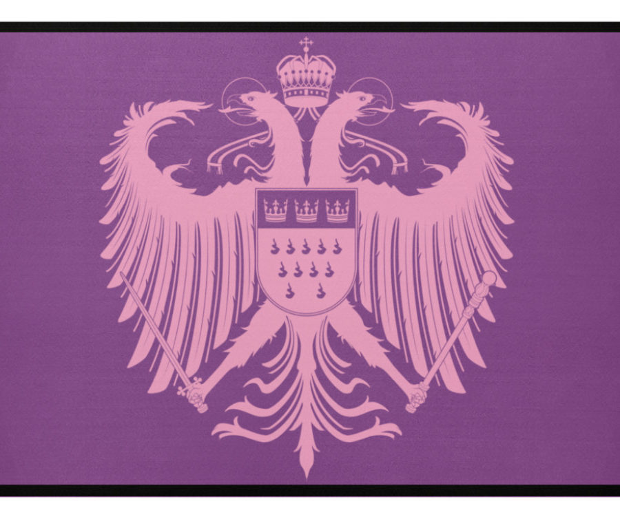 Kölner Wappen mit Adler in Rosa auf Fußmatte