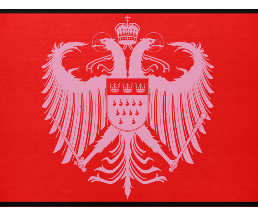 Kölner Wappen mit Adler in Rosa auf Fußmatte – Bild 2
