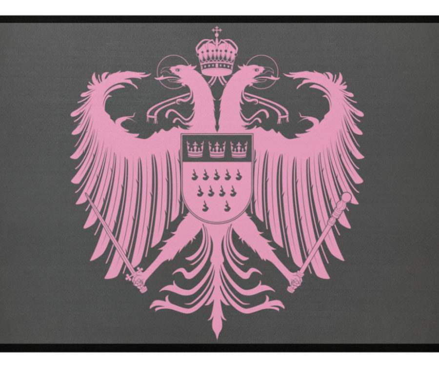 Kölner Wappen mit Adler in Rosa auf Fußmatte – Bild 3