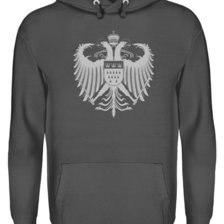 Kölner Wappen mit Adler in Hellgrau auf Hoodie