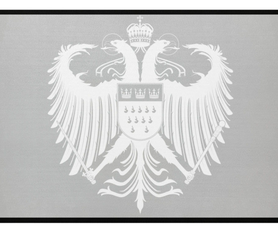 Kölner Wappen mit Adler in Weiß auf Fußmatte – Bild 2
