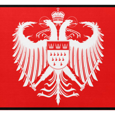 Kölner Wappen mit Adler in Weiß auf Fußmatte