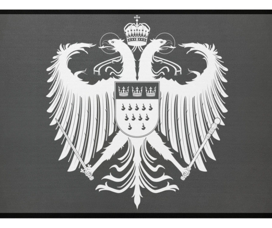 Kölner Wappen mit Adler in Weiß auf Fußmatte – Bild 3