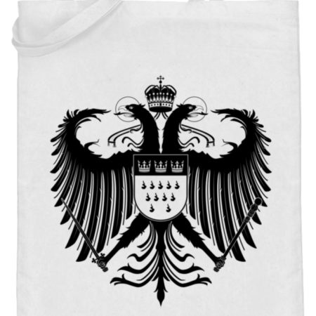 Kölner Wappen mit Adler in Schwarz auf Baumwoll-Beutel