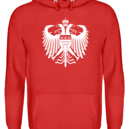 Kölner Wappen mit Adler in Weiß auf Hoodie