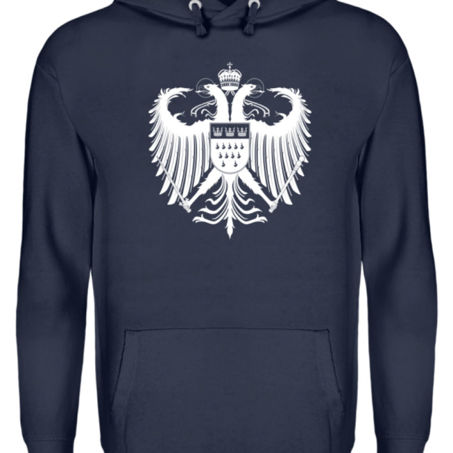 Kölner Wappen mit Adler in Weiß auf Hoodie – Bild 11