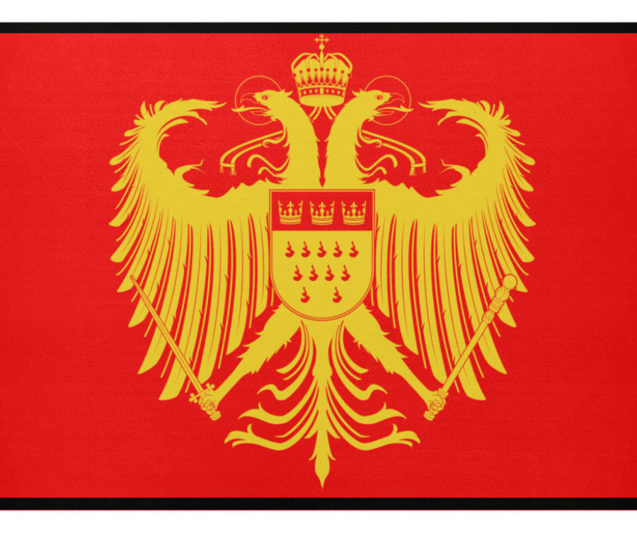 Kölner Wappen mit Adler in Gelb auf Fußmatte