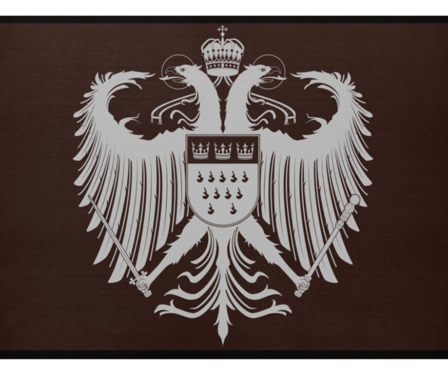 Kölner Wappen mit Adler in Hellgrau auf Fußmatte – Bild 4
