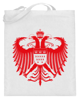Kölner Wappen mit Adler in Rot auf Baumwoll-Beutel