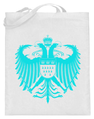 Kölner Wappen mit Adler in Türkis auf Baumwoll-Beutel