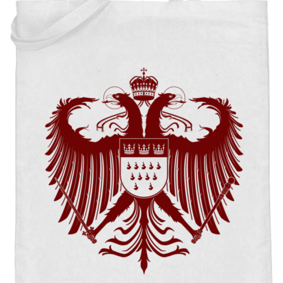 Kölner Wappen mit Adler in Dunkelrot auf Baumwoll-Beutel – Bild 10