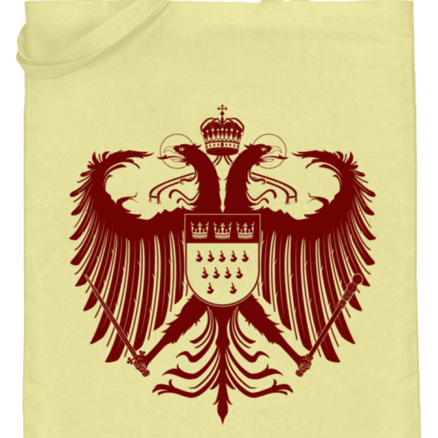 Kölner Wappen mit Adler in Dunkelrot auf Baumwoll-Beutel – Bild 9
