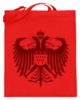 Kölner Wappen mit Adler in Dunkelrot auf Baumwoll-Beutel