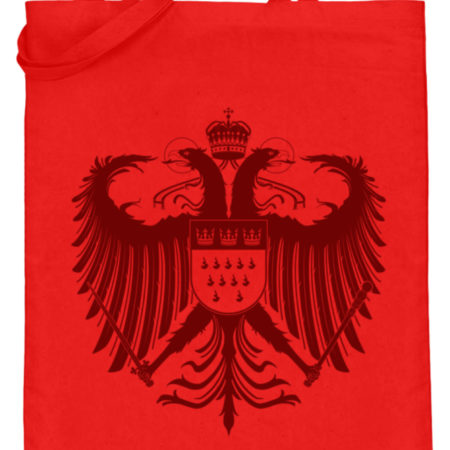 Kölner Wappen mit Adler in Dunkelrot auf Baumwoll-Beutel