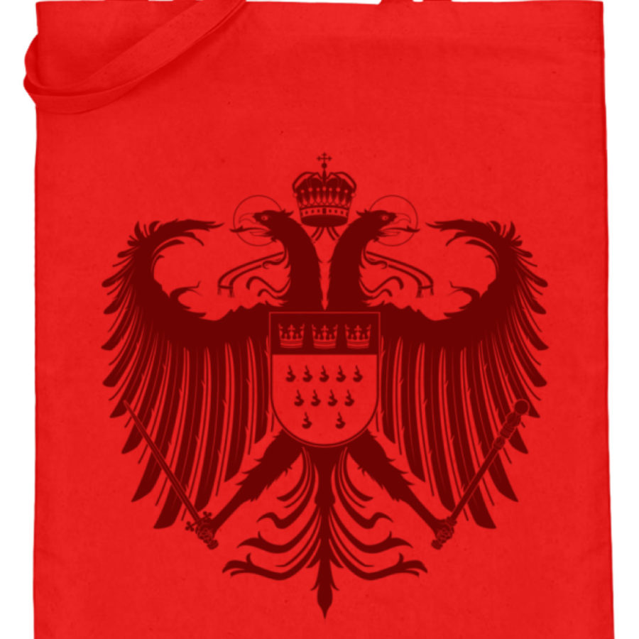 Kölner Wappen mit Adler in Dunkelrot auf Baumwoll-Beutel