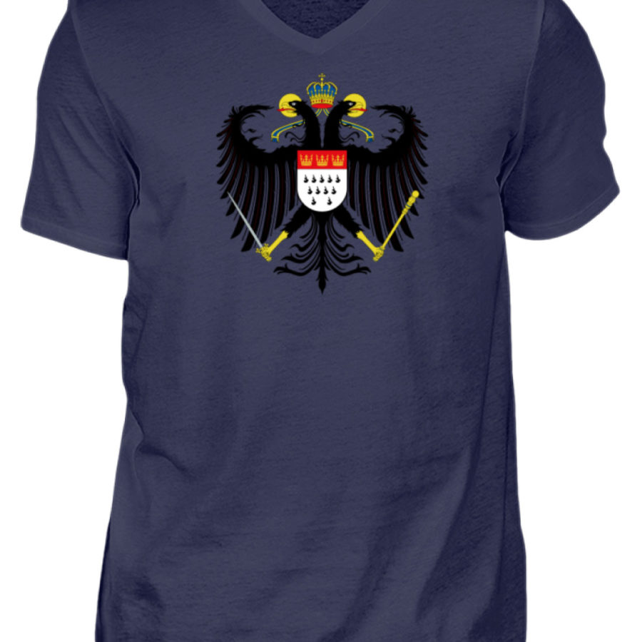 Kölner Wappen mit Adler auf Herren T-Shirt - V-Ausschnitt – Bild 7