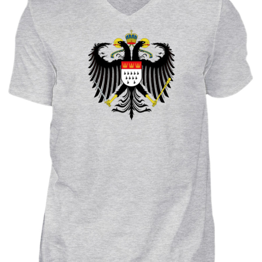 Kölner Wappen mit Adler auf Herren T-Shirt - V-Ausschnitt – Bild 3
