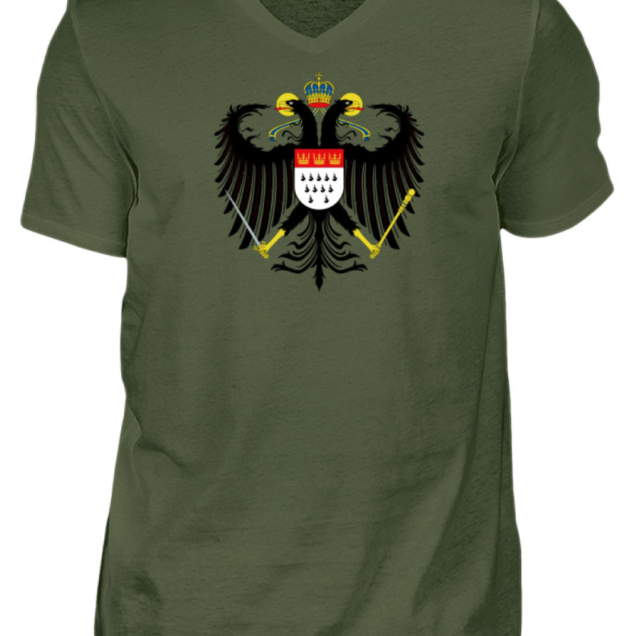 Kölner Wappen mit Adler auf Herren T-Shirt - V-Ausschnitt – Bild 8