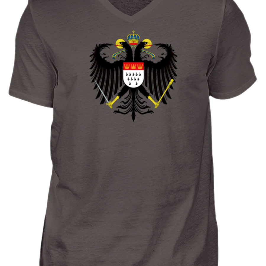 Kölner Wappen mit Adler auf Herren T-Shirt - V-Ausschnitt – Bild 6