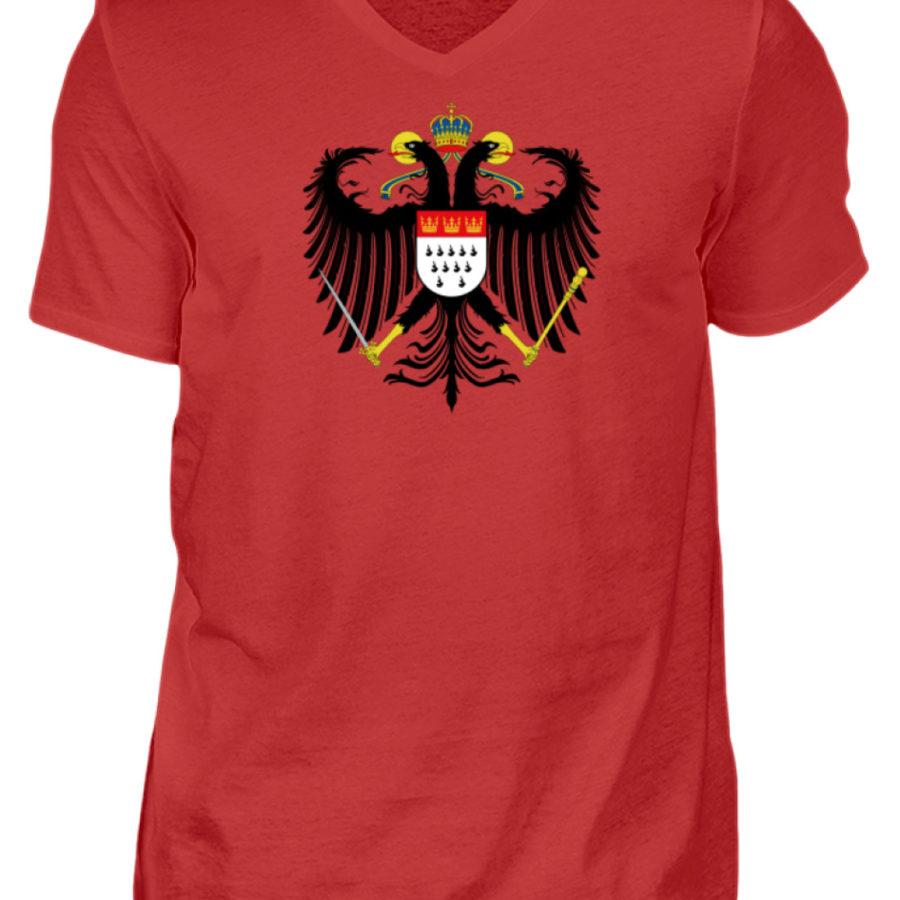 Kölner Wappen mit Adler auf Herren T-Shirt - V-Ausschnitt – Bild 2