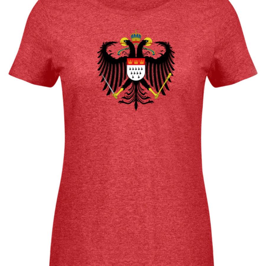 Kölner Wappen mit Adler auf Damen Melange Shirt
