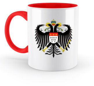 Kölner Wappen mit Adler auf zweifarbiger Tasse
