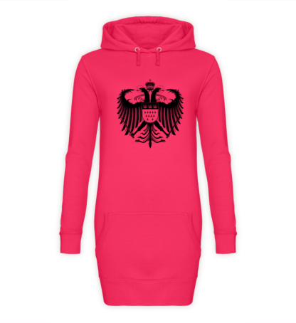 Kölner Wappen mit Adler in Schwarz auf Hoodiekleid - Front - Hot-Pink