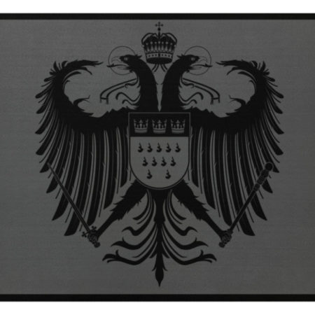 Kölner Wappen mit Adler in Schwarz auf Fußmatte