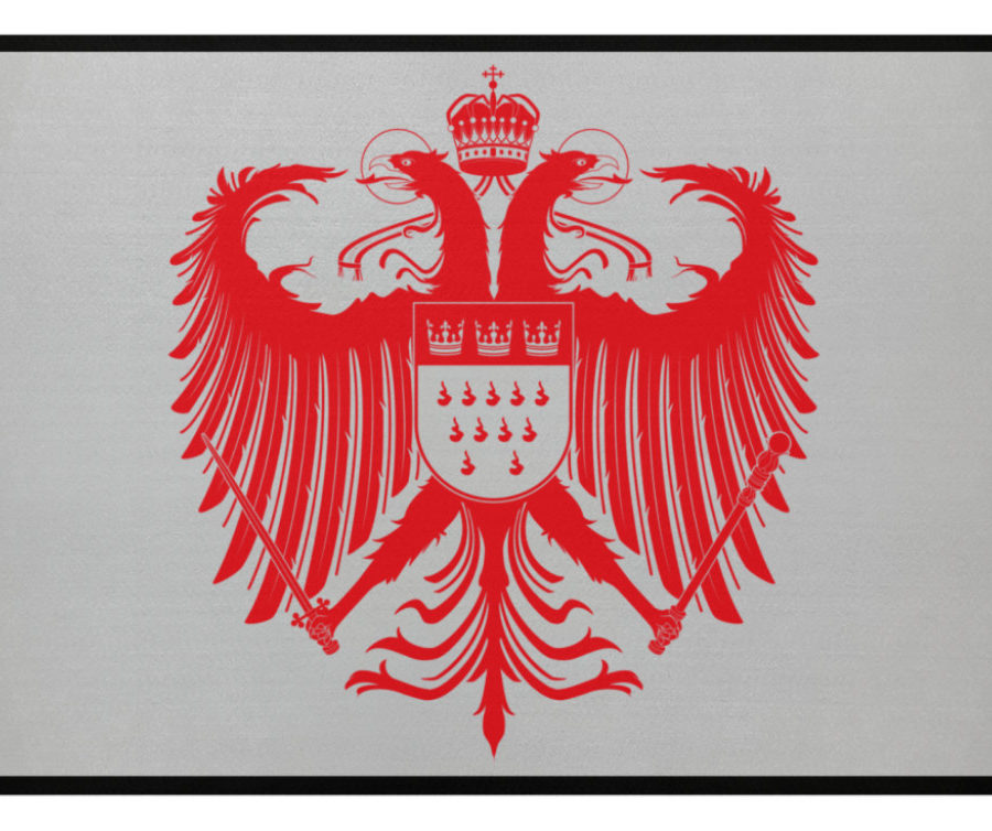 Kölner Wappen mit Adler in Rot auf Fußmatte – Bild 2