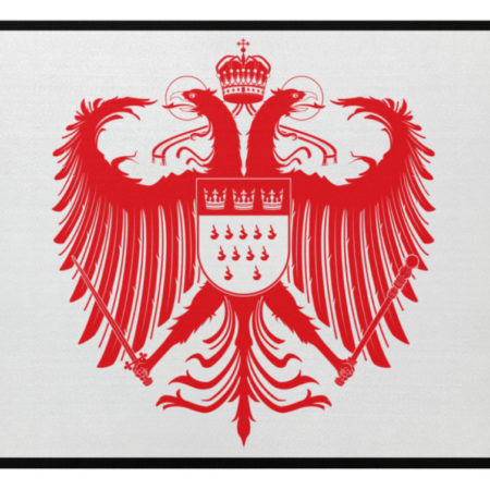 Kölner Wappen mit Adler in Rot auf Fußmatte