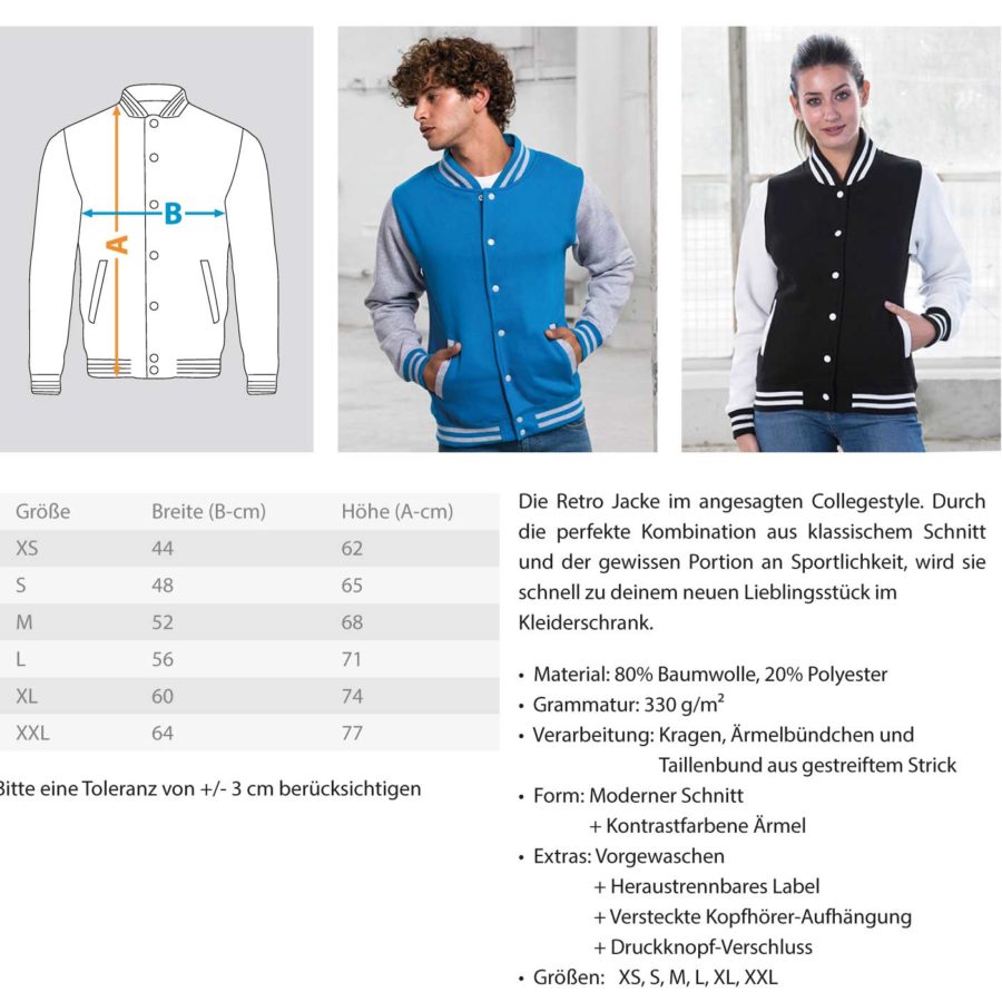 Kölner Wappen mit Adler in Weiß auf College-Sweatjacke (Brust&Rücken) – Bild 18