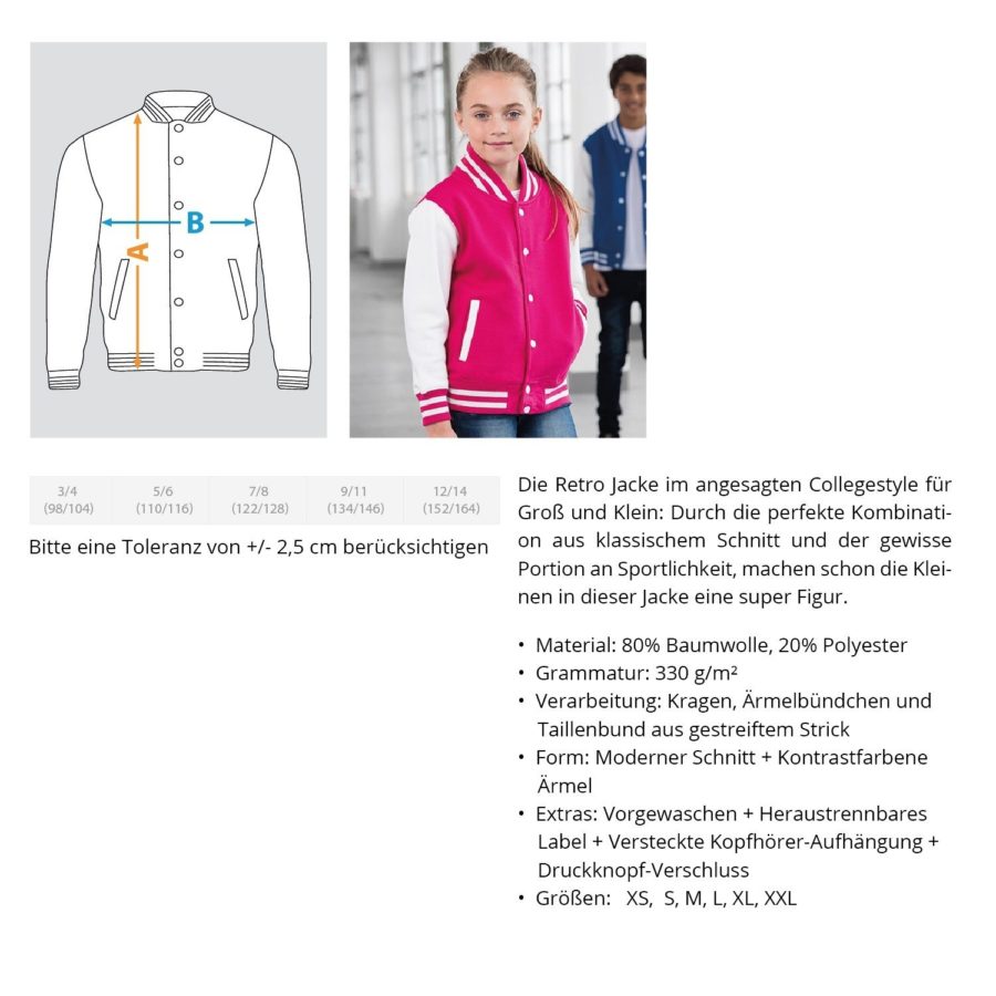Kölner Wappen mit Adler in Weiß auf College-Sweatjacke für Kinder – Bild 8