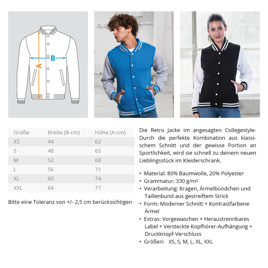 Kölner Wappen mit Adler in Weiß auf College-Sweatjacke (Brust) – Bild 10