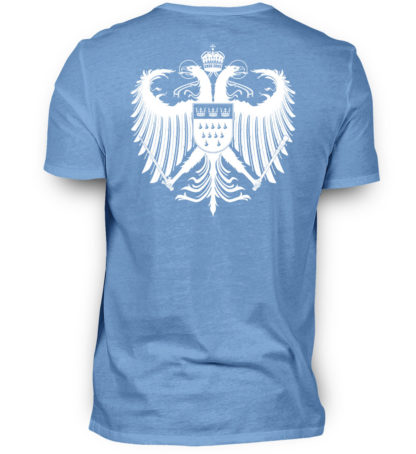 Aqua-türkises Shirt mit weißem Kölner Wappen auf Rückseite