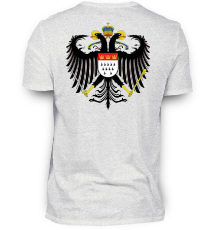 Aschgrau-meliertes Shirt mit Kölner Wappen auf Rückseite